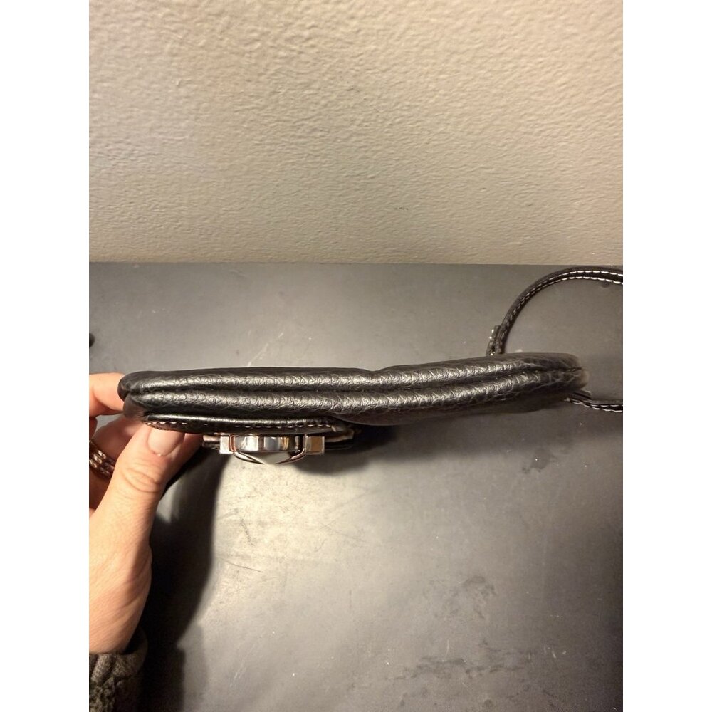 Y2K Style‎ Victoria’s Secret Small Black Clutch Purse w/Buckle Pink Stitching - Picture 6 of 6